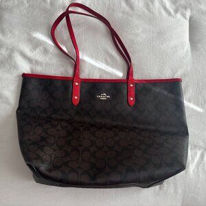 Large Dark Brown Coach Tote Bag